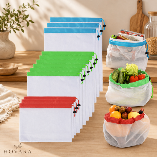 Reusable Mesh Produce Bags — Plastic-Free Grocery Bags (Set of 5)