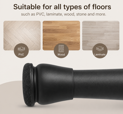 Chair leg caps available in black, clear brown and clear black