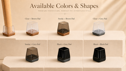 Hovara Square Chair Leg Caps – Silent Felt Floor Protectors