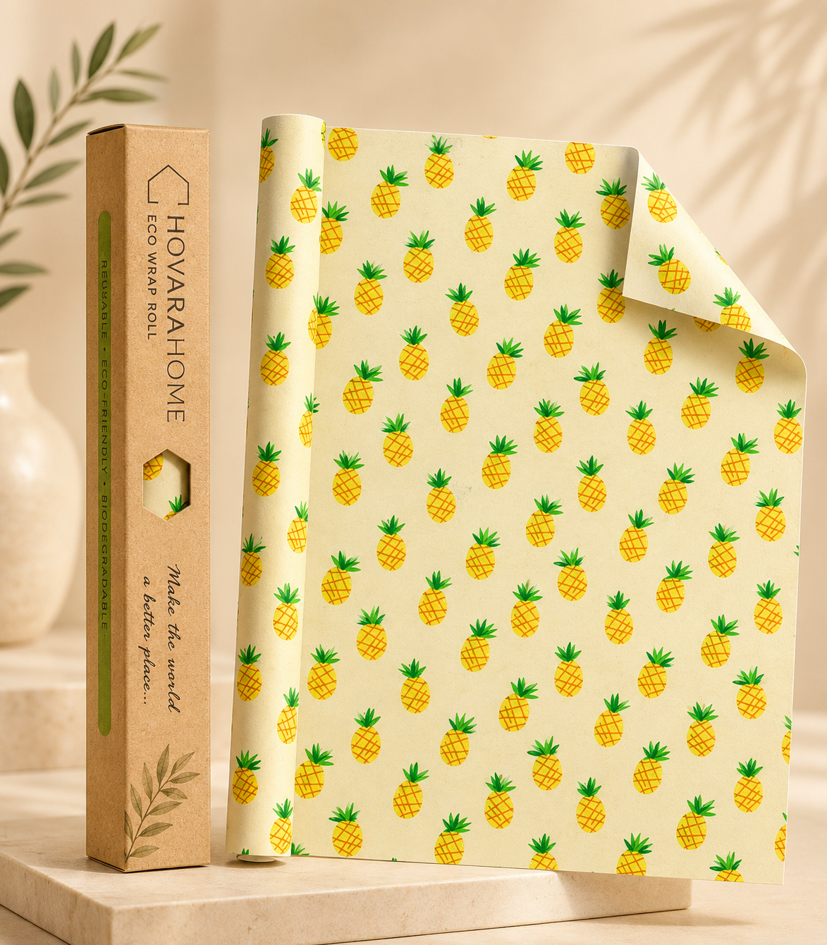 Reusable Beeswax Food Wraps — Cut-to-Size Roll or 3-Piece Kit