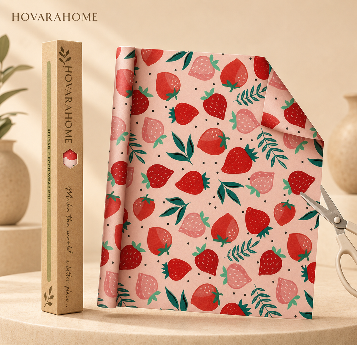 Reusable Beeswax Food Wraps — Cut-to-Size Roll or 3-Piece Kit